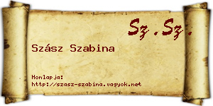Szász Szabina névjegykártya
